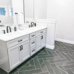 Double vanity and new tile floor
